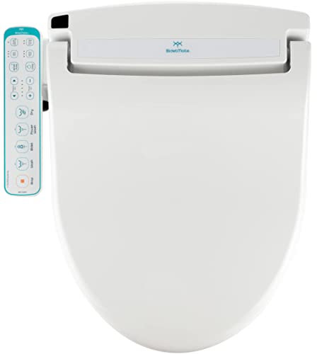 BidetMate Bidet elettrico serie 1000 con asciugatrice, sedile WC intelligente riscaldato con acqua riscaldata e pannello di controllo laterale, dispositivo Smart Home regolabile e autopulente,