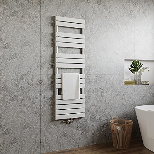 AICA Badheizkörper Flach 1600x500mm Heizkörper Vertikal Einlagig Weiß Handtuchwärmer Handtuchtrockner Seitenanschluss und Mittelanschluss 899W