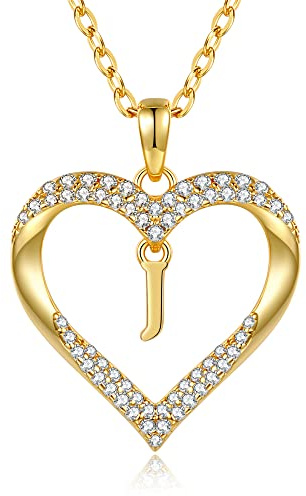 CDE Kette Damen 18K Vergoldet Halskette Initialen Herz Anhänger Buchstabenkette für Damen A-Z Personalisiert Kette Schmuck Geburtstags Geschenk für Teenager Mädchen Frauen Valentinstag Weihnachten | Geburtstags Geschenk für Sie Initiale Herz Anhänger Buchstabenkette für Valentinstag Weihnachten Schmuck Frauen Freundin