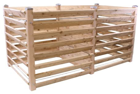 Compostiera moderna Duo, ca. 100 x 193 cm, altezza 100 cm, in legno massello di larice compostiera compostiera compostiera in legno massiccio