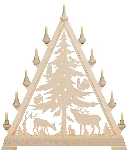 Taulin Dekorative Lichterspitze - Spitzer Baum mit Vorbeleuchtung, Natur, Holz, Weihnachten