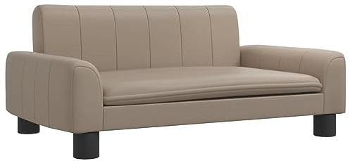 vidaXL Kindersofa, Couch für Kinder, Kindercouch mit runden Kanten, Kindersessel Minisofa Polstersofa Kindermöbel Sofa Kinderzimmer, Cappuccino Kunstleder