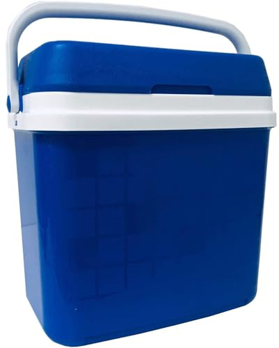 KROWN - Nevera Portátil Térmica, Azul y Blanco, Polipropileno, Ideal para Actividades al Aire Libre en el Jardín, Camping, Barbacoas, Picnic, Playa, Capacidad