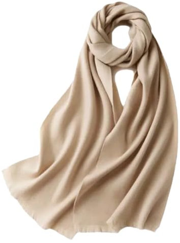 Bciopll Damen-Schal, Wolle, klassisch, einfarbig, für Herbst und Winter, warm, lang, kurze Ohren, Kaschmirschal, beige, One size