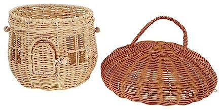 MAGICLULU 1Stk Pilzkorb aus Rattan Wohnkultur Tischregale Frühstückstablett Mini Rucksäcke für Mädchen Ornament Foto-Requisite entzückender geflochtener Korb Gemüse Ei Spielzeug Kind