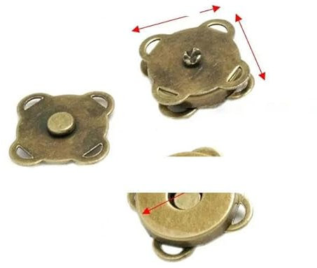 5er-Set Metall-Druckknopf-Magnetknopf, Magnetverschluss, Verschluss, Schnalle für Kleidertasche, DIY, Basteln, Nähzubehör, 10 mm, 15 mm, 18 mm-18,5 mm, Bronze