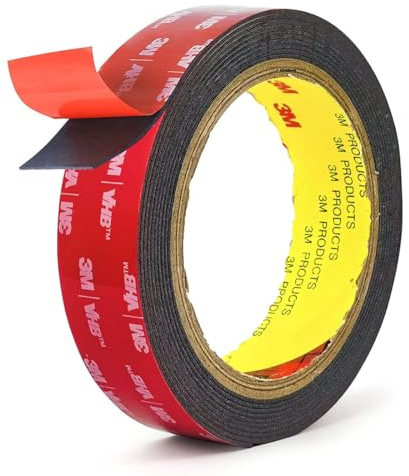 LICHUANUK 3M extra stark dubbelsidig tejp, VHB 5952, självhäftande svart, vatten- och hög temperaturbeständighet, för bil, hem och kontor (15 mm x 3 m)