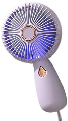 zwxqe Ventilateur personnel à main, ventilateur portable avec lumière colorée, petit ventilateur à main, ventilateur personnel rechargeable par USB pour extérieur et intérieur