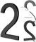 Yafimea 6 Inch Black House Numbers, Large Self Adhesive or Screw On Numbers with 3D Floating Shadow Effect, Fit for Outdoor Gate Fence Wall (2)
