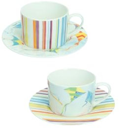 Brandani 51715 TAZZA THE ARIA SET 2 PZ NEW BONE CHINA, ø 16x7 h cm