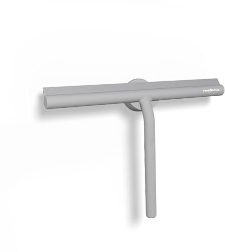 Minismus Raclette de Douche pour Douche, Salle de Bain, carrelage, Miroir, fenêtre, Support magnétique sans perçage, Autocollant, Design Moderne élégant (Gris, 28 cm)