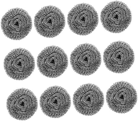 SOPOTUTU 12piezas Estropajos Metálicos De Acero Inoxidable para Limpieza De Cocina De Multiusos para Ollas Sartenes y Parrillas Resistentes y Reutilizables