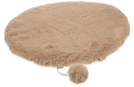ERINGOGO Haustierbettkissen Katzen Schlafmatte Rund 40cm Warme Baumwoll Flauschmatte mit Rutschfester Unterseite für Transportbox und Zuhause Kätzchen und Katzen