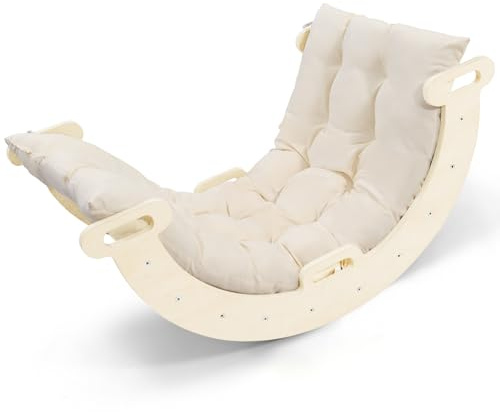 Lischwert Kit d'escalade, Arche d'escalade en Bois avec Coussin, 2 en 1 et Cadre d'escalade d'intérieur pour Enfants à partir de 3 Ans, kit d'arche de Jeu multifonctionnelle pour l'équilibre et la