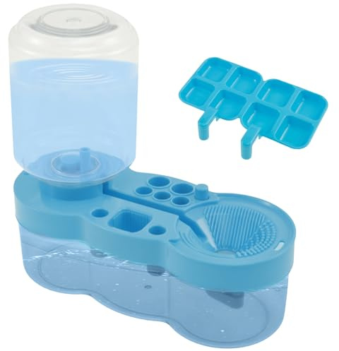 Paint Brush Rinser, Multifunctional Paintbrush Cleaner with Tray, Artist Paintbrush Cleaning Water Cycle Rinser for Water Based Paint Brush, Acrylic Brushes, Makeup Brushes (Blue)