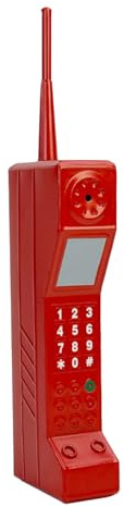 Flylin Retro 90S Prop Phone, Vintage Brick Cell Phone Ornament,Red | 80s Old Fashioned Style, Durable Iron Construction, Portable Photographic Party Decorations, Home Stage Decor Simulation Prop