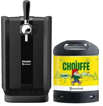 PerfectDraft Black – Pack Tireuse À Bière + 1 Fût Chouffe 6L – Machine Pression À Domicile – Refroidissement À 3°C – 30 Jours Fraîcheur – Idée Cadeau Amateur Bière