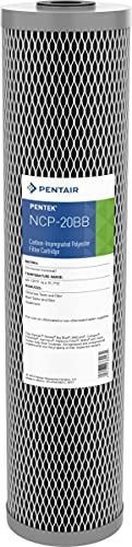 Pentair Pentek NCP-20BB Big Blue Carbon Water Filter, 20-Inch, Whole House Non-Cellulose Carbon Impregnated Pleated Filter Cartridge, 20 x 4.5, 10 Micron