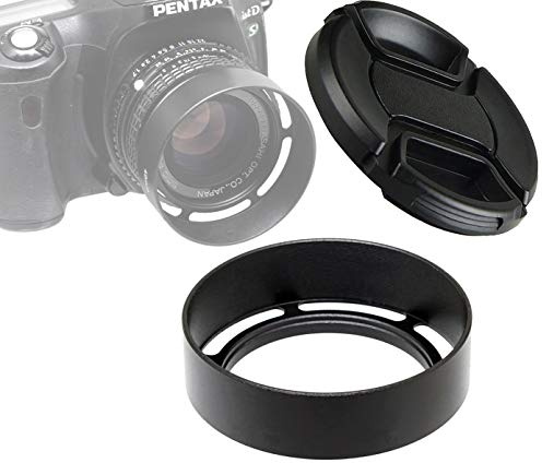 Fotasy Metal 58mm Vented Lens Hood, 58mm Metal Hood, 58mm Lens Hood for Fuji Leica Leitz Panasonic Olympus Panasonic Sony Lens, 58mm Screw-in Lens Hood