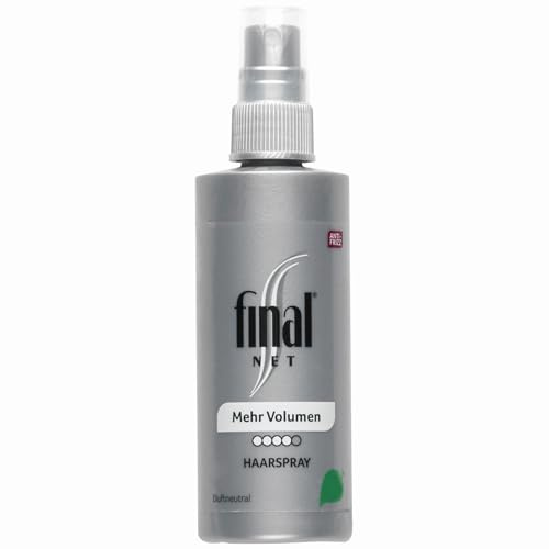 Final NET Mehr Volumen – Ansatzspray mit starkem Halt, Volumen Spray, Haarspray für alle Haartypen, Haarauffüller Spray, Haarspray unparfümiert, Pumpspray, Haarstyling Produkte – 125 ml