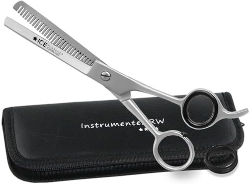 Premium Modellierschere Friseurschere mit einseitiger Zahnung 15,24 cm | Haarschere Edelstahl Rostfrei zum Ausdünnen der Haare