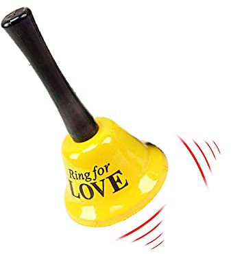 MINGZE Campanella A Mano in Metallo, Colori Multipli Casuali Campanello da Tavolo per Cucina Ristorante Servizio Chiamata Bar da Banco Hotel Reception Eventi di Nozze Decorazione Campana Giocattolo