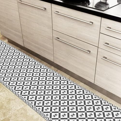 99 DECO - Tapis de Sol Antidérapant Carreaux de Ciment Louise - 50X120cm