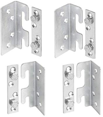 woplus 4 Set Haken Bettbeschlag Bettbeschläge Bettverbinder Metallverbinder (4Set Metallverbinder Haken)