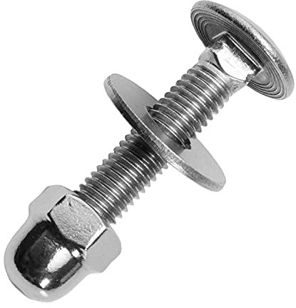 Schlossschrauben M8x30/30 mm mit Hutmuttern hohe Form & großen Unterlegscheiben M8 aus Edelstahl A2 (20 Stück) | Flachrundschrauben - Kappenmuttern - Beilagscheiben von MESAROS®