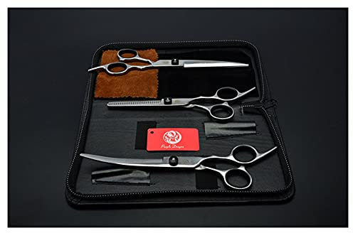 RH-HPC Scheren für Haarschneidung 3 stücke Set 7 Zoll Animal Friseur Schere Krümmungskurve + Schneiden + Verdünnung Schere Hunde Katzen Haustiere Haarschere Schere Haustier Haustier Haarschneidet