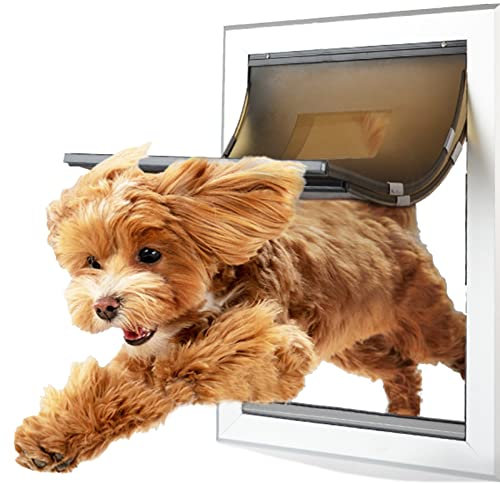 Aluminium-Haustiertür Für Extremes Wetter, Hundeklappe Mit Weicher,Mit Veriegelungsplatte Katzenklappe Haustierklappe,Einfache Installation Für Kleine, Mittlere, Große Hunde Und Welpen,XL