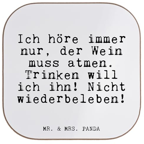 Mr. & Mrs. Panda Tassenuntersetzer Ich höre immer nur,... - Geschenk, Freunde, Sprüche, Untersetzer Tasse, Tischschoner, weinflaschenuntersetzer, Wein, Coaster, kleine Aufmerksamkeit, Tischuntersetzer