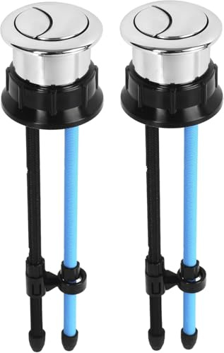 Toilet Tank Button Dual Push Flushing Toilet Button Replacement Toilet Flush Button with Thread 38mm / 1.49Inch Round (Pack of 2)