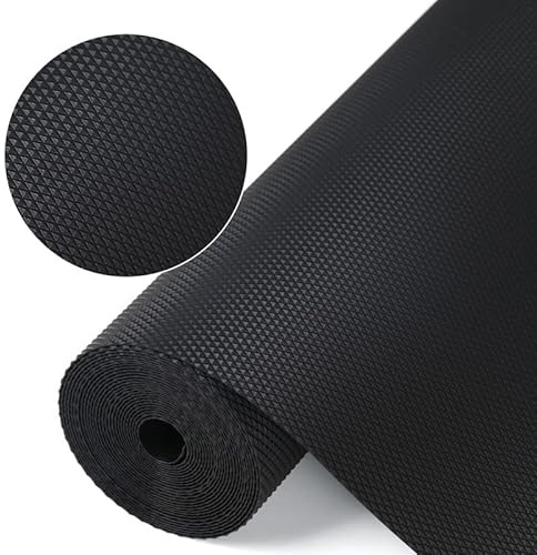 Shelf Liner,Tappetini per cassetti da cucina, rivestimento per frigorifero Eva non adesivo, con tavolo del frigorifero impermeabile, resistente, rivestimento dei cassetti (nero, 30 cmx300 cm)