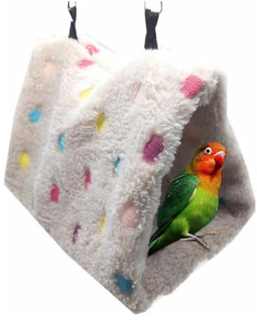 Voarge Plüsch Vogelnest Winter Warm Plüsch Hamster Hängematte Anhänger Käfig Höhle Vögel Zuflucht, Dreieckig für Vögel Bett Haustier Spielzeug
