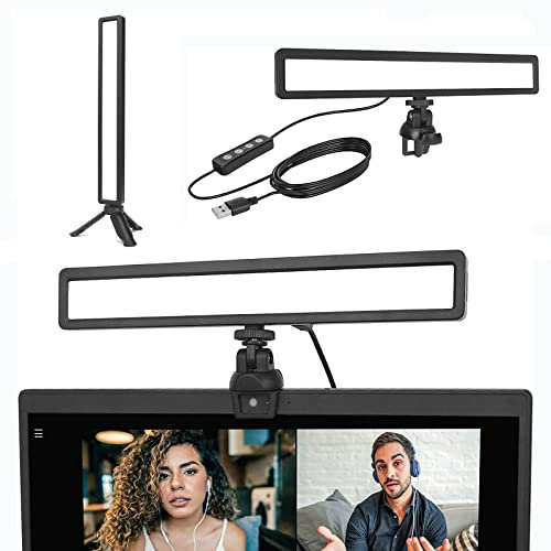 SRIKEKL 2 in 1 Desk Light Bar with Stand, LED Ring Light for Laptop Monitor, Video Conference Lighting, Zoom Meeting Light for Video Calls Selfie Makeup PC Webcam Live streaming,YouTube,TikTok.