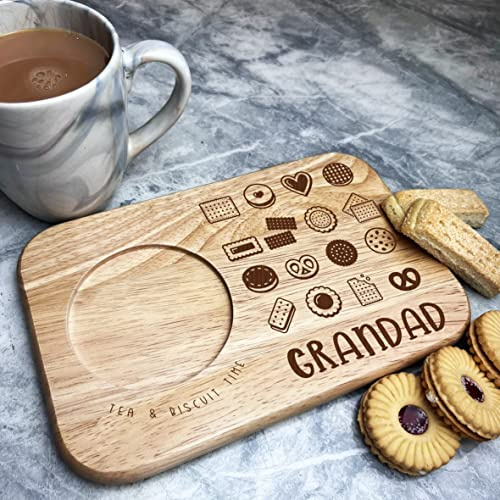Fingerprint Designs Grandad Biscuit Assortment Personalised Tea & Biscuits Treat Board