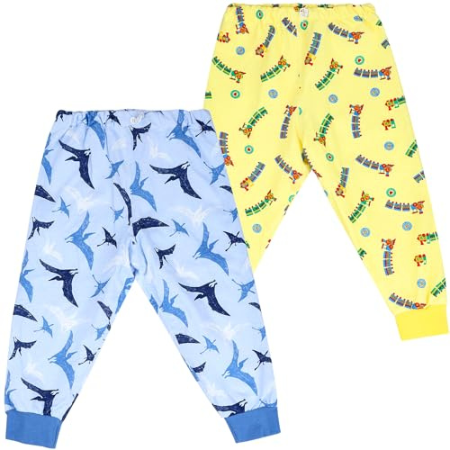 FLYISH DIRECT Potty Training Pants Trouser, Cotton Reusable Diaper Skirts | 2 Packs, Train & Pterosaur, S