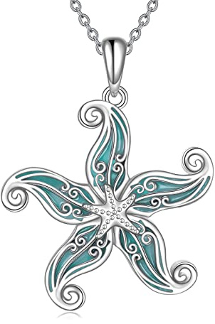 YFN Seestern Strand Halskette Sterling Silber Seestern Ozean Schmuck für Frauen