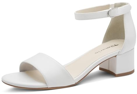 Tamaris Damen Sandaletten, Frauen Sandalen,laessig,langlebig,leger,Papaw,Pass-Form,Pepper,Pflege-leicht,qualitaet,robust,White MATT,40 EU