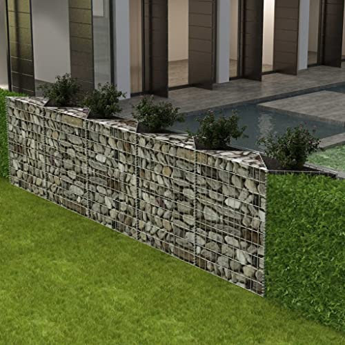 prissent Gabbione in Rete in Acciaio Zincato 300x30x100 cm Cesti Di Gabbioni Gabbione Per Sassi Muro Di Gabbioni Gabbioni Metallici Cesti Di Gabbioni Barriera Da Giardino Decorativa E Fonoassorbente