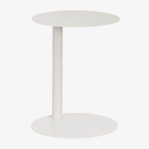 SKLUM Runder Beistelltisch aus Stahl (Ø40 cm) Yannik Gardenia Weiß