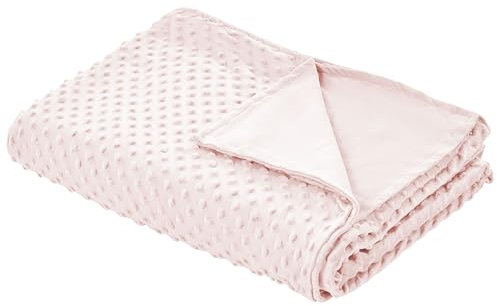 Beliani Modern Duvet Weighted Blanket Cover Polyester Fabric 120 x 180 cm Dotted Pattern Pink Callisto