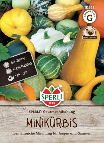 Sperli Kürbissamen SPERLI's Gourmet Mischung - Vielfältige Gemüsesamen für Garten, Ölhaltige Rankpflanze, Farbenfrohe Kürbisvielfalt, Ideal für Gemüsegarten und Gemüseanbau, Samen für Gemüse
