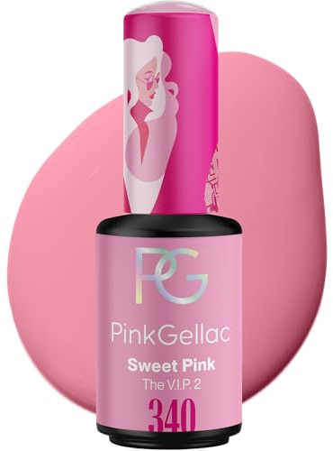 Pink Gellac Gel Nagellack UV, Veganes Nagelgel - 340 Sweet Pink 8 ml | Gelnagellack für UV Lampe, Einfache Anwendung Nail Polish für 14 Tage Salonqualität, Gellack Made in Holland