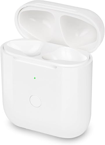 Rsipean Custodia di ricarica compatibile per AirPods di prima e seconda generazione, custodia di ricambio per ricarica wireless con pulsante di sincronizzazione accoppiamento Bluetooth (senza