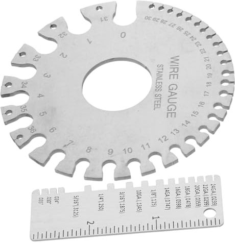 BELLIFFY 2pcs Stainless Steel Thickness Gauge Dual Side Feeler Gauge for Metal Sheet Measurement