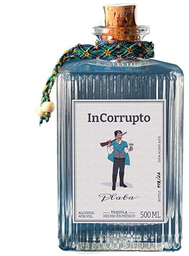 InCorrupto Plata | Premium Tequila aus Jalisco, Mexiko | 100% blaue Weber-Agave | bis zu 3 Monate im Eichenfass gereift | pur, als Paloma- und Margarita-Cocktail | 40% vol | Einzelflasche, 500 ml