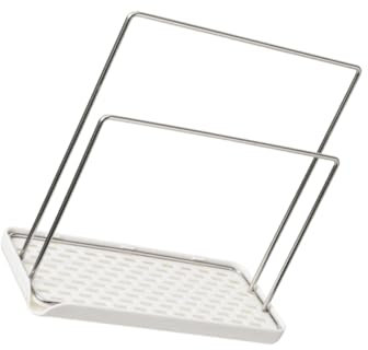 GALPADA Estante para Trapos De Cocina Doble Poste, Organizador De Esponjas y Paños, Acero Inoxidable Resistente Corrosión, Escurridor para Cocina y Baño, Soporte Desmontable para Fregadero