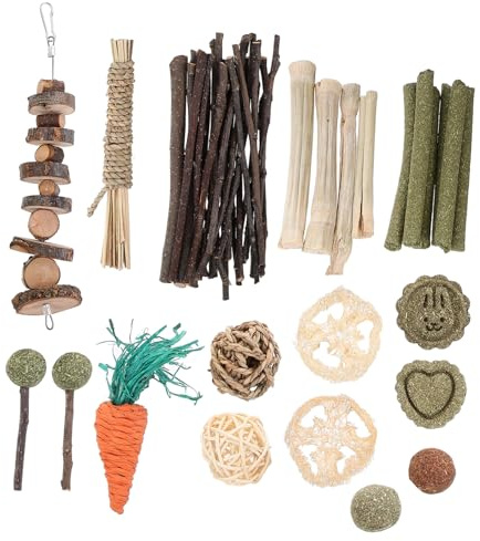 Milisten 1set Giocattoli da Masticare per Criceti e Conigli Giocattoli Naturali per Animali Forniture per Roditori per Migliorare La Salute e Combattere La Noia